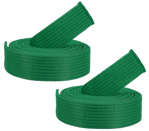 PATIKIL 2er Pack Taekwondo Farbige Gürtel 1,6 x7,9FT Polyester Grün | für Ranglisten, für Unterricht Praxis, Taekwondo Farbige Gürtel