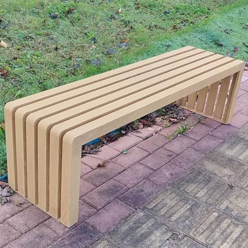 SORVA Gartenbank aus Metall, 2-Sitzer-Parkbank ohne Rückenlehne, Terrassenbankstuhl mit verzinktem Stahlrahmen, Sitzmöbel für die Außendekoration, wetterfest, für Hof, Veranda, Rasen, Hinterhof (F