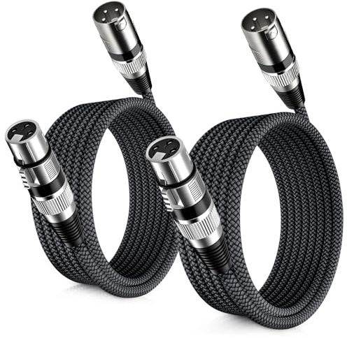 Elebase Cables MicróFono XLR 2Pack 3M,Cable MicróFono XLR Macho A Hembra,Cables Blindados Equilibrados De 3 Pines, Para Amplificadores,Mezcladoras,Estudios GrabacióN Y Sistemas Altavoces