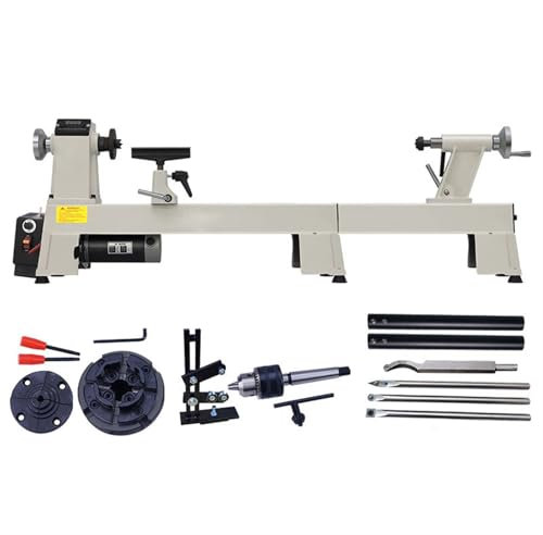 Tour À Bois 900 W 12 X 39,4 Pouces, 300-1300/700-3800 Tr/min, Mini-tour À Bois À Deux Vitesses, Vitesse Infinie, For Le Travail Du Bois, Le Bricolage, Divers Objets Artisanaux En Bois