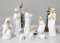 PlentifulHome Nativity Sets for Christmas Indoor - Nativity Scene Statue, White and Gold Christmas Figures Decor for Tabletop Religion Décor, Set of 9