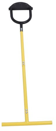 Luocute Manual Half Moon Edger, Carbon Steel Long Handle Serrated Edger with T Grip for Lawn, Garden, Landscaping, Sidewalk, Trenches, Patios, Driveways