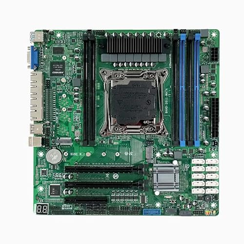 HKUXZR C612 Emplacement pour carte mère NAS 10 x SATA 2 x M.2 NVME PCIE X16 × 2 LGA2011-3 pour routeur 4 x 2,5 GbE I226 DDR4 RAM VGA Support Turbo PCIE 24 x 24 cm