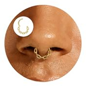 Lantine Septum Piercing Silber Gold Schwarz Rosegold Nasenpiercing Ring Chirurgenstahl 16G (1,2 mm) Septum Rings Nasenring Daith Conch Helix Tragus Rook Piercing Ohr für Damen Männer 8 mm/10 mm