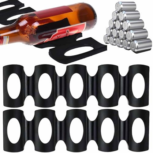 JIAMIAN 2PCS Beer And Beverage Holder, Stackable Beverage Holder, Fridge Can Dispenser, Wine Holder, Beverage Holder, Can Hold 5 Bottles, Suitable For Kitchen, Dining Table, Countertop, Refrigerator