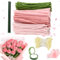 Cure-Pipe Bouquet, 300pcs Kit Bouquet Cure Pipe Chenille, 4 Couleurs, Fleurs Fil Chenille, Loisir Creatif Cure-Pipe Kit, avec Tige Fleur, Ruban, Étamines, pour Bouquets de Tulipes, DIY et Décoration