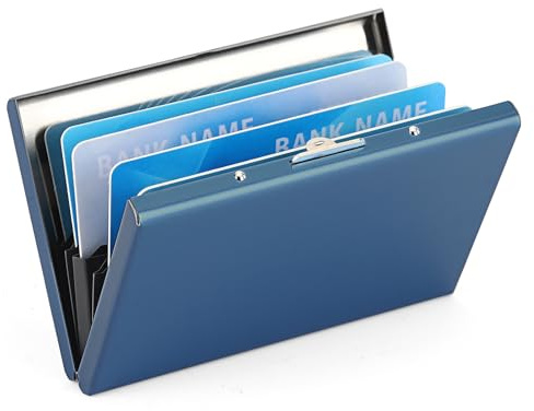 LOUEBICA Stainless Steel Credit Card Wallet RFID Blocking Metal Case Pocket Bank ID Card Holder for Women and Men