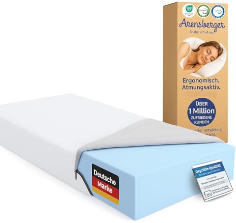 Arensberger Matratze Anna 180x200cm Höhe 13cm | NANOCELL® Gel-Schaum | Mittelfest H3 | Premium-Bezug 240g/m² | 60°C waschbar | Kaltschaum-Matratze 180x200 | Note 1,1 | Öko-Tex Zertifiziert