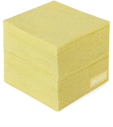 ORCHIDS Disposable Cleaning Cloths Pack of 50 – Blue J Cloths Non Woven Wipes – Multi Purpose Kitchen & Bathroom Cloth 42 x 35cm (Yellow)