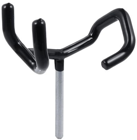 Metal Microphone Stand Boom Pole Holder for Recording Equipment Black | Mic Boompole Holder, Secure Grip Head Fit, Fixed Position Support, Metal and Plastic Build