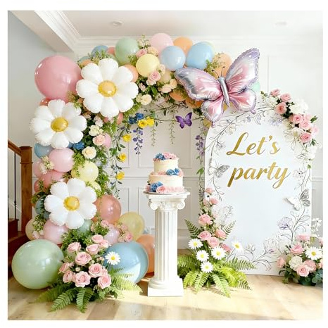 Daisy Balloon Arch Kit, 172Pcs Spring Summer Daisy Theme Party Balloon Decorations for Birthday Wedding, Graduation Ceremony, Outdoor Garden Decor, Mother's Day Holiday Decoration