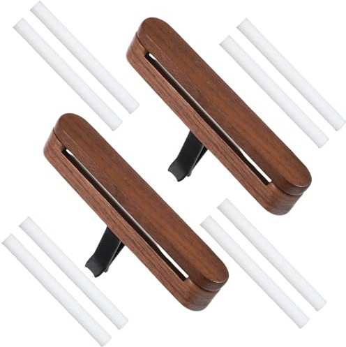 2 Stück Auto Duft Holz, Auto Lufterfrischer, Auto Diffuser für Ätherische Öle, Autos Duft Diffusor, mit 8 Pcs Nachfüllauflagen, für Mehr Fahrspaß Autos