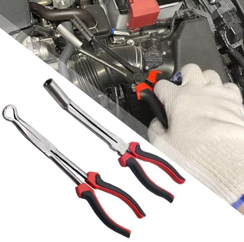 Homeponnew Spark - Set di pinze per rimozione cavi, struttura in acciaio al carbonio con impugnatura antiscivolo per riparazioni automobilistiche, pinza rotonda e estrattore a manicotto (combinazione)