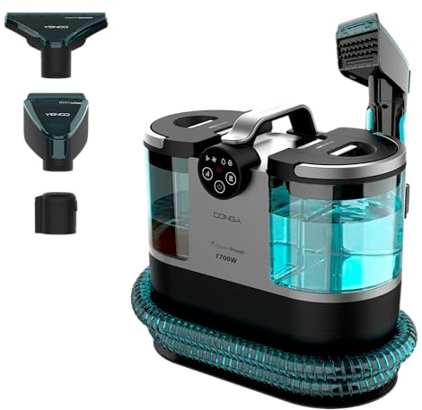 Cecotec Rengöringsmedel för möbeltyger Conga 7000 Carpet&Spot Clean Steam XXL Neo. 1700W, 3-i-1 rengöring, tank 1600 ml rent vatten och 950 ml smutsigt vatten, verkningsradie 7 m