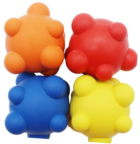 DINHEAROM Giocattolo da Mordere per Cani 2 Pezzi Palline Irregolari in Gomma Resistenti al Morso per Gioco Interattivo e Divertimento del Cane Colore Casuale