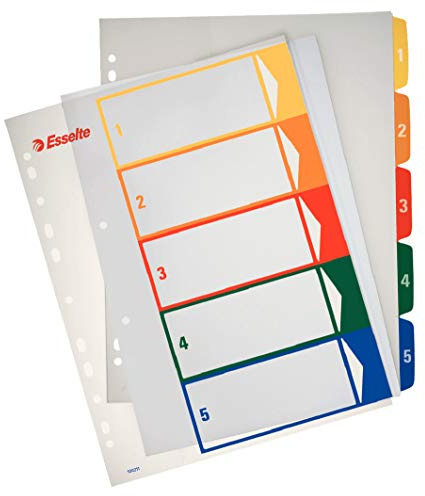 Esselte 218669 register polypropylen A4, 5 positioner, tryckbar