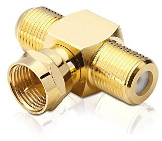adaptare 60604 - Sat Splitter/T-Stück (F-Stecker auf 2X F-Buchse), vergoldet