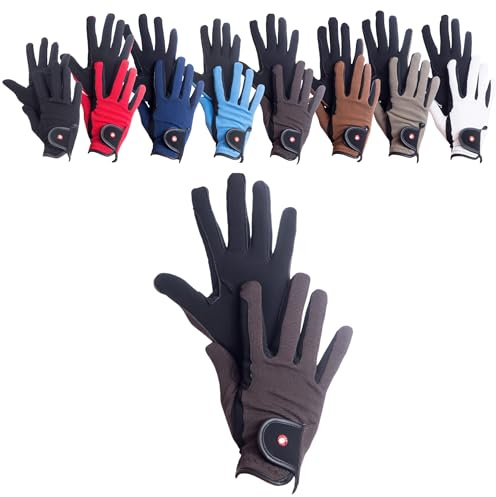 RL24 - Reithandschuhe Damen, Herren & Kinder Professional | Handschuhe zum Reiten – Reiterhandschuhe mit Nubuk Magic-Lederimitat – rutschfest & atmungsaktiv – viele Größen