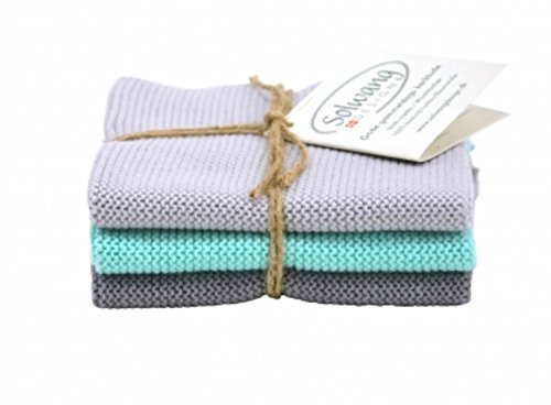 Solwang Putzlappen 913092 im 3er Set Grau Aqua Grau dunkel Kombi