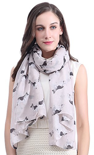 Lina & Lily Schäfer hund tryck stor halsduk lätt, BEIgE