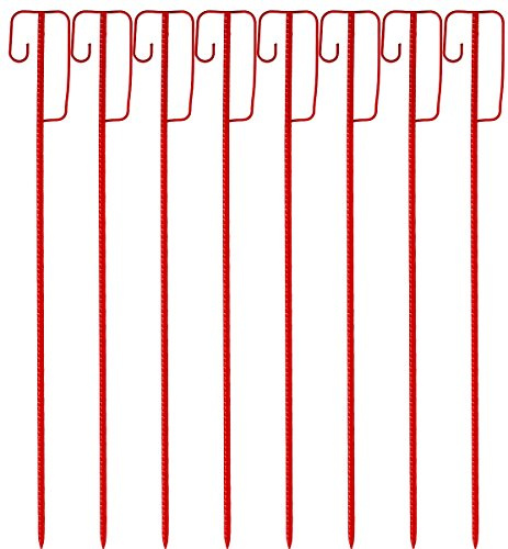 UvV Absperrleinenhalter Laterneneisen 1,2 Meter UVV Sicherheitsbügel - 8 Stück Set rot
