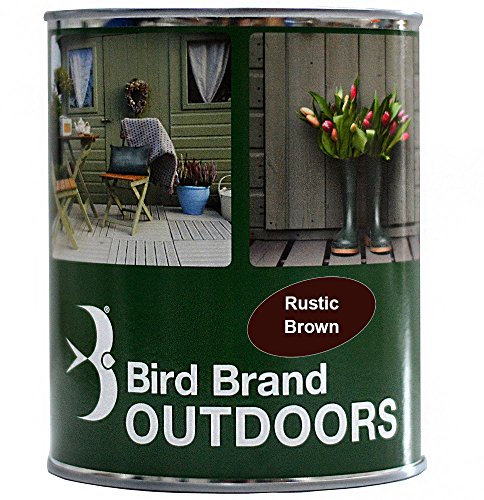 Bird Brand Outdoor Garden Paint Satin Finish (1 Litre, Rustic Brown)