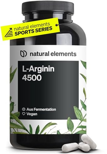 L-Arginin – 365 Kapseln – Hochdosiert: 4.500mg veganes L-Arginin HCL pro Tagesdosis (3.750mg reines L-Arginin) – hochdosiert – in Deutschland hergestellt & laborgeprüft