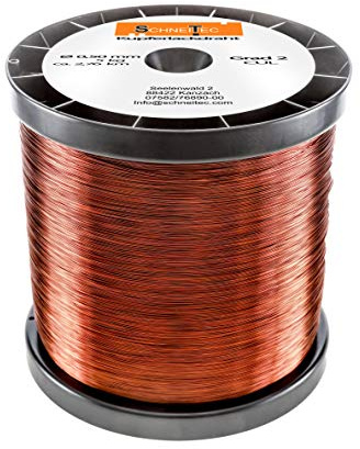 Kupferlackdraht W210 Ø 0,50 mm 5 kg, ca. 2630m - CU Lackdraht Grad 2 CUL Kupferdraht Gewicht 5 Kilogramm Durchmesser 0,50 Millimeter Wickeldraht Kupfer Draht nach IEC 60317-13