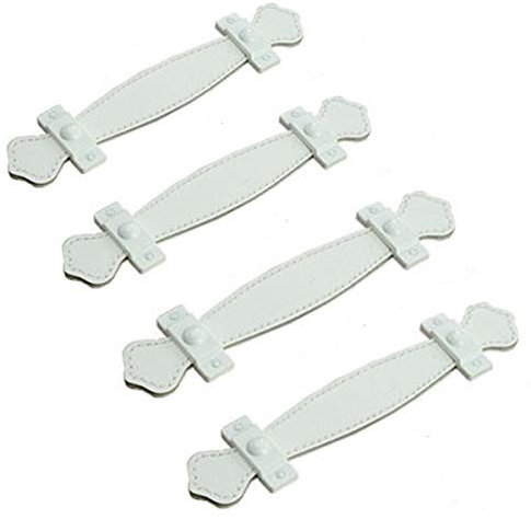 Baogu 4 Stück 128 mm Vintage Möbelgriff Ledergriff Leder Schubladengriffe für Schränke Schubladen mit Schrauben Zubehör (Weiß)