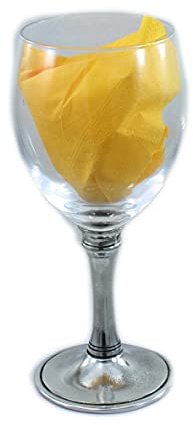 CAVAGNINI Verre à vin d'eau personnalisé en verre et étain pur (grand verre 33 cl)