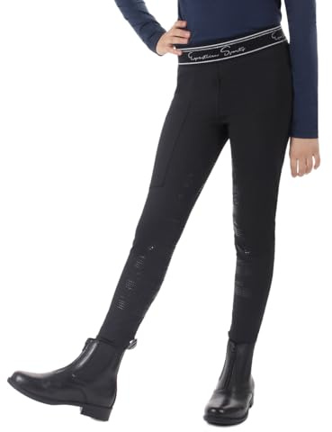 QHP Leggings da Equitazione a Tutta aderenza per Ragazze Eden