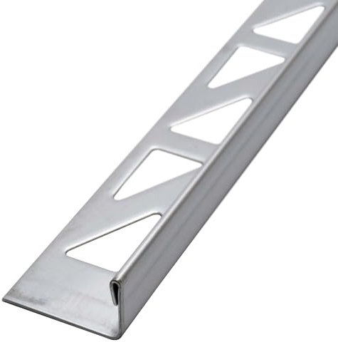 Dalsys Fliesenschiene 2,5m x 12,5mm Gebürstet | Winkelprofil Edelstahl, als Fliesenabschlussprofil, L-Profil für saubere Kanten, hochwertige Fliesen Abschlussleiste