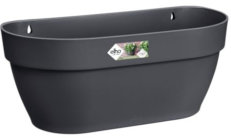 elho Vibia Campana Wall Basket 35 - Planter for Balcony & Outdoor - Ø 35.0 x H 14.8 cm - Black/Anthracite