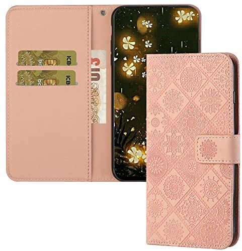 QIWEIQINGWH Funda Compatible con Huawei Y6 2019 con Tapa, Funda Movil Huawei Y6 2019, Funda Libro Huawei Honor 8A Carcasa Magnético Funda para Huawei Y6 2019 / Honor 8A.Rose Gold XCH