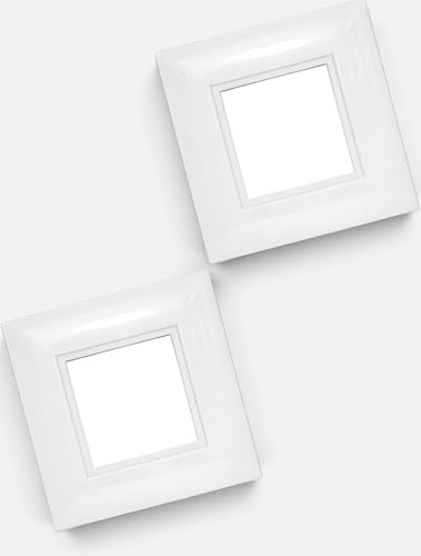Deck INN 2 x White Pack of 2 Single Light Switch Finger Plate Socket - Prevents Finger Marks Around Switch (Pack of 2)