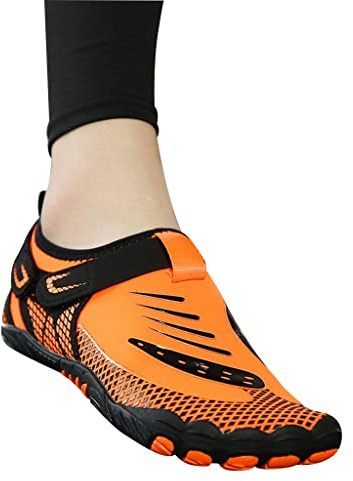 JUEMISSA Chaussures de Fitness d'intérieur Chaussures de Corde à Sauter pour Hommes et Femmes Chaussures de Tapis de Course Absorbant Les Chocs Chaussures de Fitness (Color : Orange, S : 40 EU)