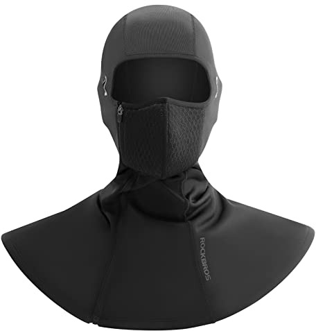ROCKBROS Sturmhaube Motorrad Winter Balaclava Herren Damen Warm Skimaske Atmungsaktiv Gesichtsmaske Winddicht mit Reißverschluss 54-63cm