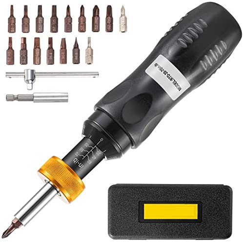 PAKLIF Voreingestellter Drehmoment-Schraubendreher 1/4-Zoll-Antrieb, hochpräzise Sechskantschaft-Stecknuss mit Bohrern, Einstellbarer Drehmomentschlüssel, Handwerkzeuge (Color : 1.1-5.6 Nm 2Head)