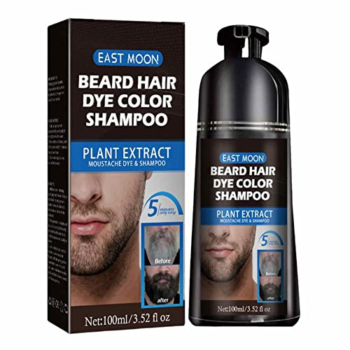 Black Beard Dye for Men, 100ml Beard Color Shampoo Turn Gray Hair to Black, Lasting Beard Blackening Shampoo Beard Care for Mustache & Beard Coloring, Beard Grooming Pw tools