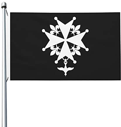 Hugenotten-Kreuz-Flagge, 90 x 150 cm, Außendekoration, Banner, Hofflagge mit Ösen