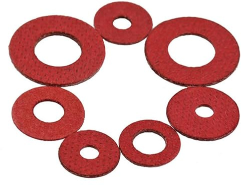 Arandelas planas de fibra aislante Junta de sellado roja M2 M2.5 M3 M3.5 M4 M5 M6 M8-M4x12x0.8,500pcs