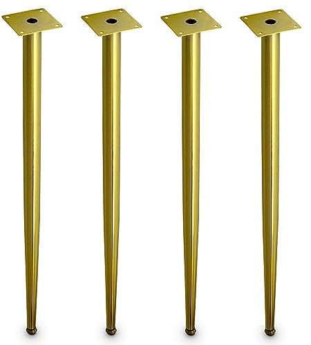 Mavö Möbelfüße Gold 72 cm, 4 Stück Möbelbeine aus Metall Kova