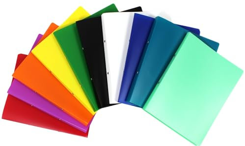 EXXO by HFP Ringbuch A4, 10 Stück, aus PP-Vollkunststoff, 2er Rundringmechanik 16 mm Durchmesser, Perlfarben farblich sortiert