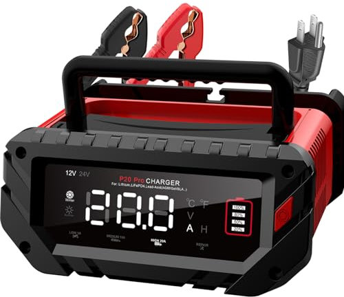 Chargeur de batterie au lithium Lifepo4, chargeur de batterie de voiture entièrement automatique 12 V 24 V, chargeur de batterie automobile de 20 A, chargeur de batterie 12 V 24 V, chargeur de
