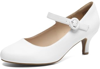 DREAM PAIRS Womens Court Shoes- SDPU2411W-UK,Size 8,White,SDPU2411W