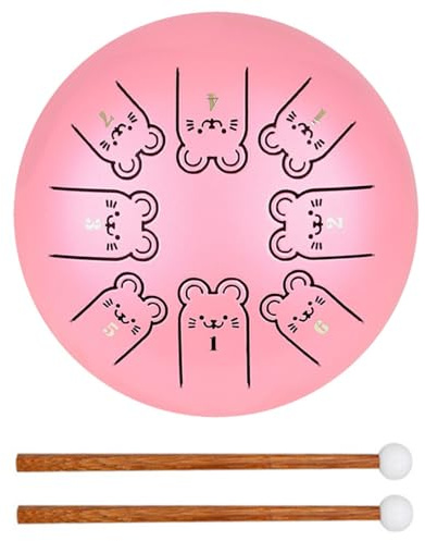 TOYANDONA Zungentrommel Musikinstrument Steel Pan Drum Handtrommel Percussion Instrument für Erwachsene aus Holz und Stahl-legierung Klanginstrument