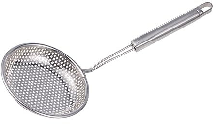 PRETYZOOM Siebschaufel Aus Für Heiße Töpfe Ölfilterlöffel Sieb Servierlöffel Schöpfkelle Küchenutensil Mit Löchern Für Zuhause Restaurant Silber