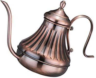 LeGDOr 1pc Cafetière Cafetière en Acier Inoxydable Cafetière électrique Théière Turque Bouilloire à café Théière Fleurie Cafetière en métal Bouilloires à café Décoration de café Théière