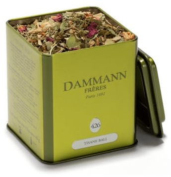Dammann Frères® | Tisana Bali | Tisana Tiglio, Pompelmo e Litchi con Aroma Pesca, Rosa, Verbena - 45 Gr | Infuso Frutta e Petali di Fiori in Foglia Sfusa