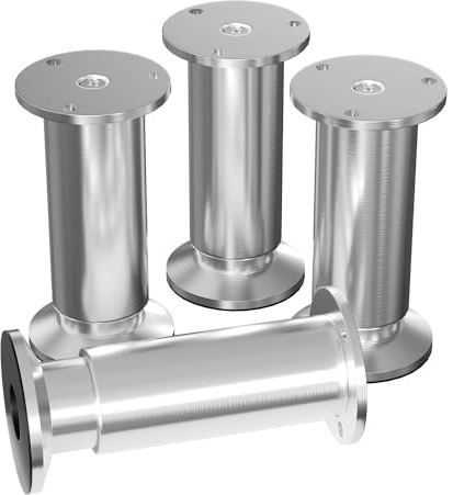 Fogmiea 4er Set Möbelfüße | Schrankfüße Höhenverstellbar | Höhe 200mm mit Schrauben für individuelle DIY-Möbel | Möbelbeine Küchenschränke Aluminium runde Schrankfüße
